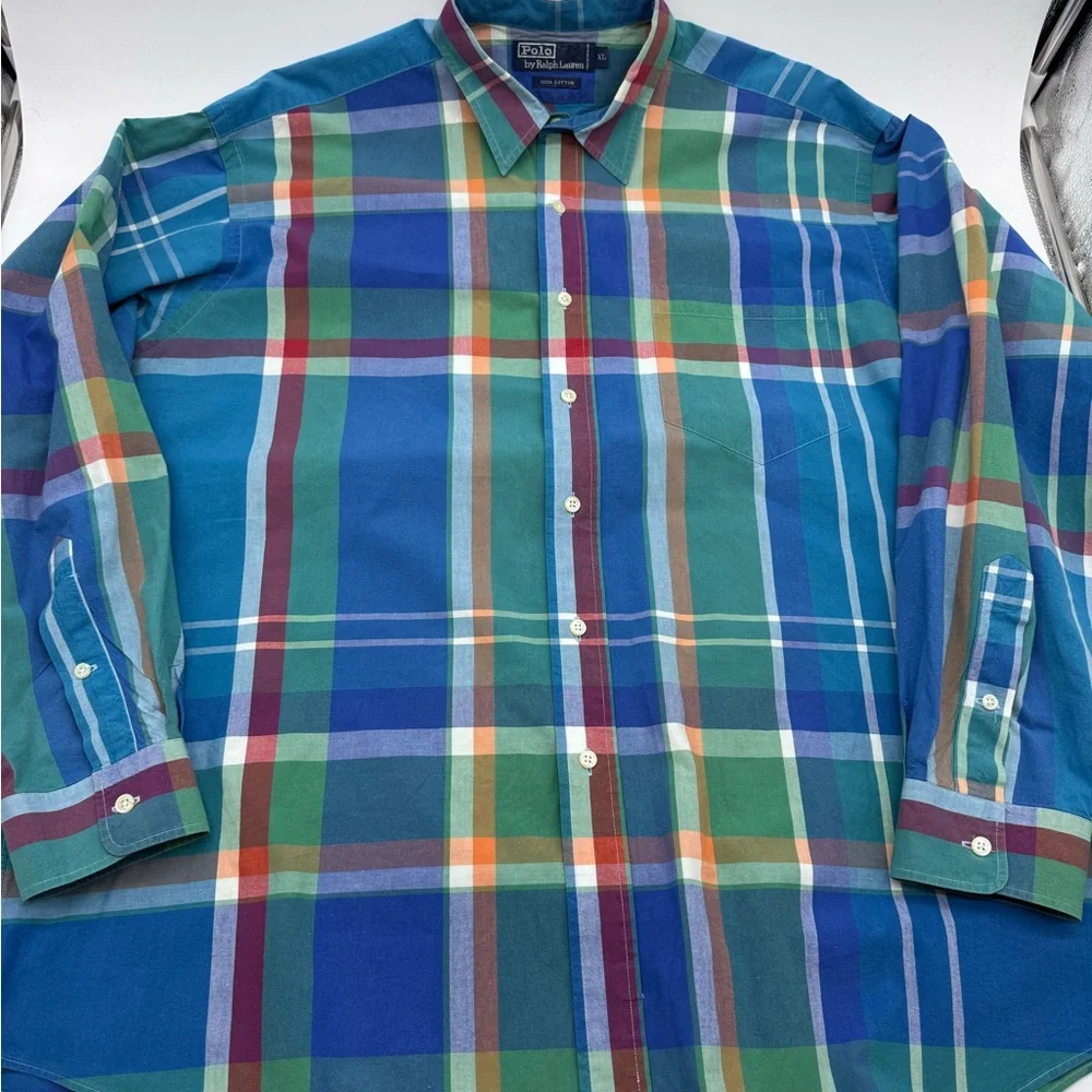 Polo by Ralph Lauren Men's Colorful Plaid‎ Shirt, Size XL